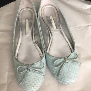 Zara leather ballerina flats